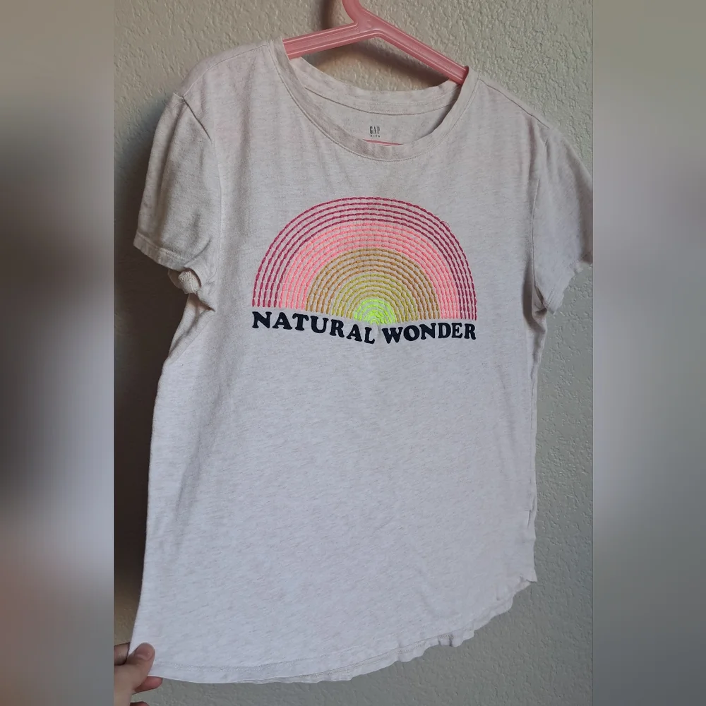 Gap Girls Embroidered Rainbow Tee Size XL